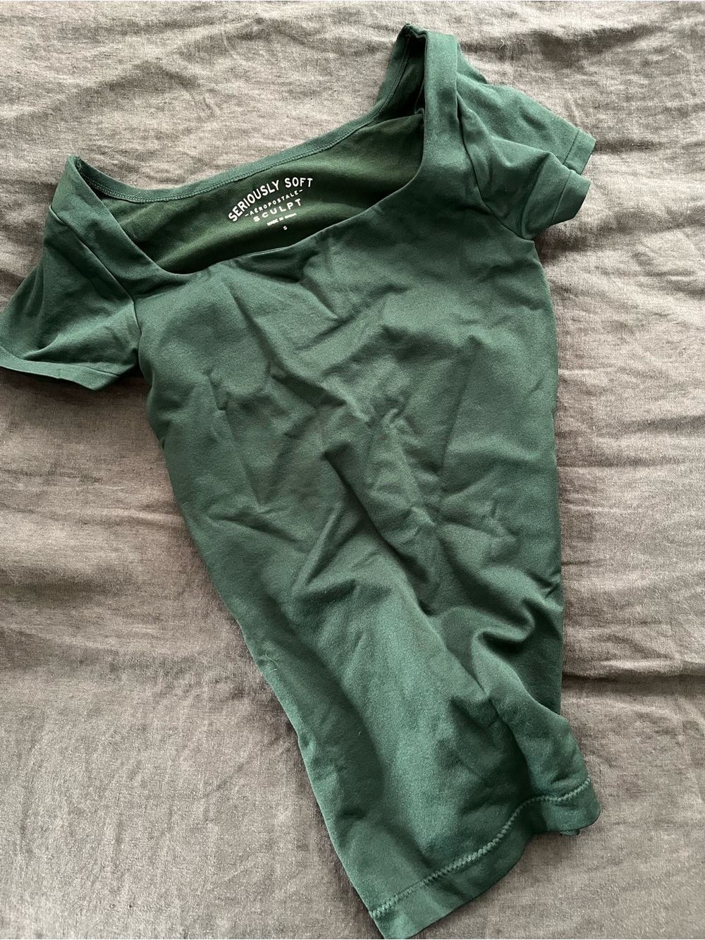 Aeropostale Forest Green Short Sleeve Scoop Neck Tee